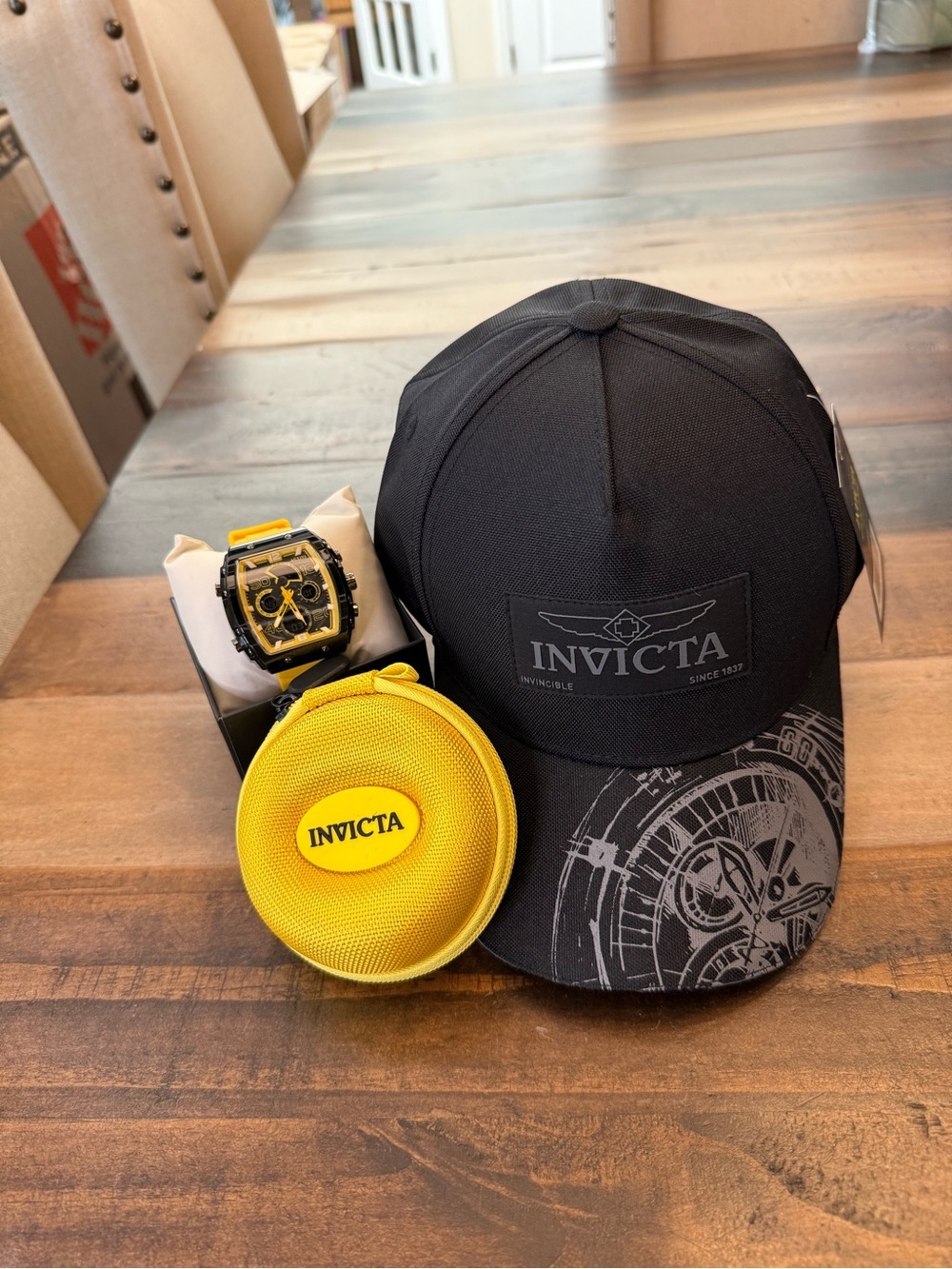 Activa X Invicta Digital Men's Watch, Watch Traveling Case, Baseball Cap